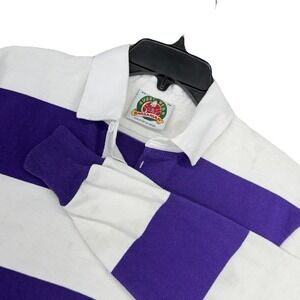Vintage‎ Barbarian Rugby Shirt XS Purple White Striped Long Sleeve